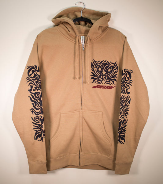 Roar Shack - Woodcut Printed Zip-Up Hoodie