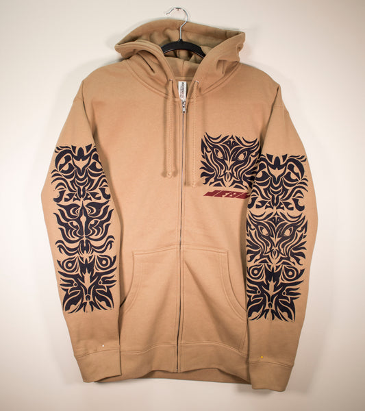 Roar Shack - Woodcut Printed Zip-Up Hoodie