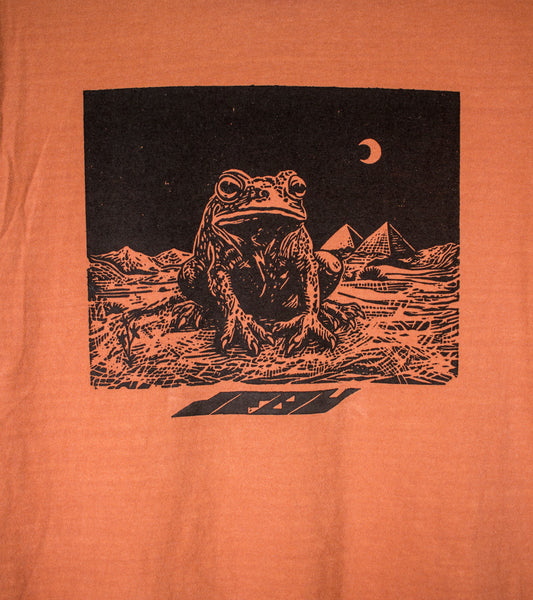 Pyramid Builder - Woodcut Printed T-Shirt